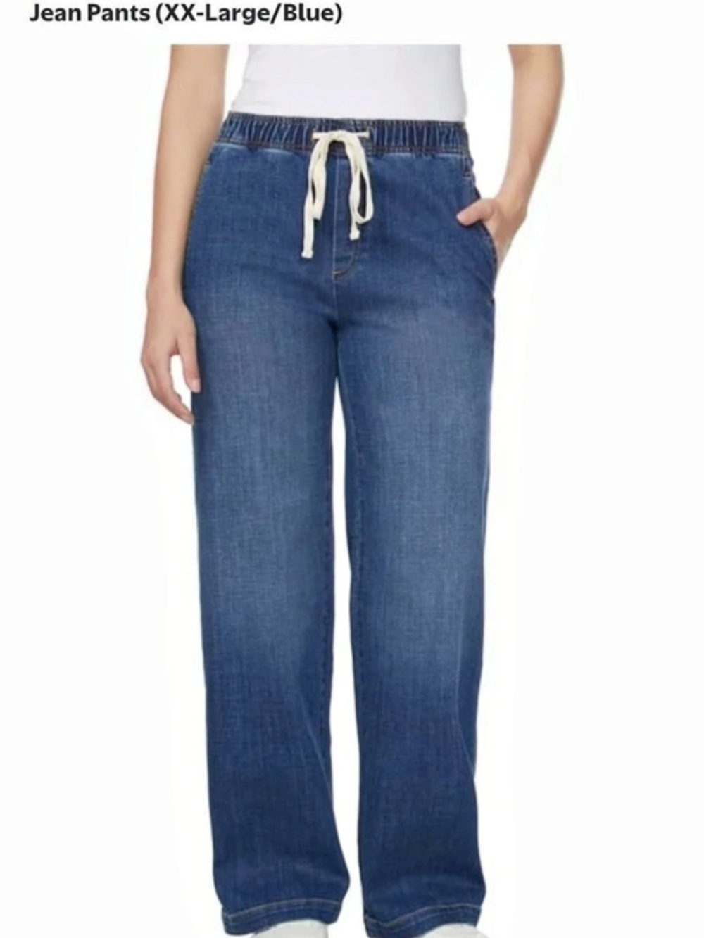 Buffalo David Bitton Wide Leg Pull-On Denim Jean Pants Blue XXL Brand NEW!